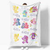Aperturee - Custom Name Repeat Cute Bear Pattern White Blanket